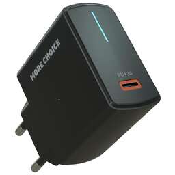 MORE CHOICE (4610196409912) NC60a Black - СЗУ 1USB-C 3.0A PD 20W быстрая зарядка для Type-C
