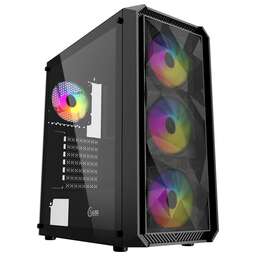 POWERCASE Корпус Mistral Edge, Tempered Glass, 4x 120mm 5-color fan, чёрный, ATX (CMIEB-L4)