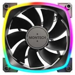 MONTECH Вентилятор для корпуса RX120 Reverse ARGB 120х120x25 черный 4-pin 27дБ (RX120 PWM BLACK) Ret