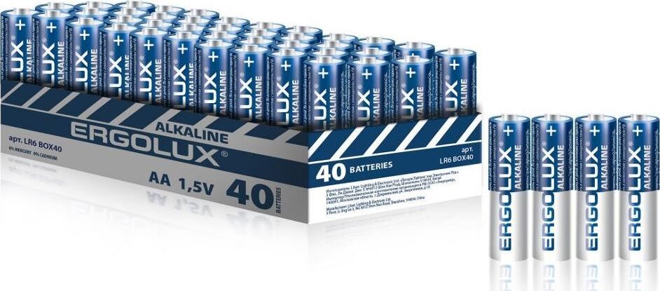 Батарейка ERGOLUX (14673) Alkaline BOX40 LR6