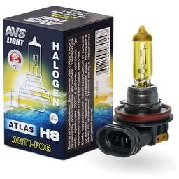 AVS Галогенная лампа ATLAS ANTI-FOG BOX желтый H8.12V.35W. коробка 1шт