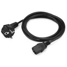 KINGPRICE Кабель сетевой KP-PC-Euro-C13-3m, Евровилка (угловой) - IEC C13 (прямой), 3м, черный