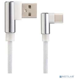 PERFEO (U4905) USB A вилка - Type-C вилка, 2.4A, угловой, белый, длина 1 м., Type-C Premium