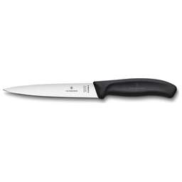 VICTORINOX Нож кухонный Swiss Classic (6.8713.16B) стальной филейный лезв.160мм прямая заточка черный блистер