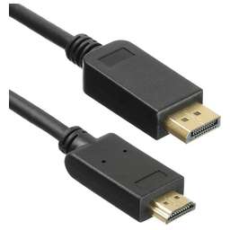 KINGPRICE Кабель аудио-видео KP-DP1.1-HD1.4-1.5m DisplayPort (m)/HDMI (m) 1.5м. позолоч.конт. черный