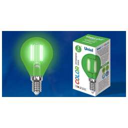 UNIEL (UL-00002987) LED-G45-5W/GREEN/E14 GLA02GR