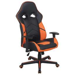 BRABIX Кресло игровое Storm GM-006, на колесиках, экокожа, 1шт. в комплекте черный/оранжевый [532502]