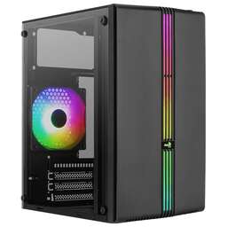 AEROCOOL Корпус MiniTower EVO MINI-G-BK-V1 black (mATX, без БП, FRGB, 2xUSB2.0+USB3.2) (4711099472352)