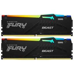 KINGSTON Модуль памяти 32GB DDR5 5600 DIMM FURY Beast Black RGB EXPO Non-ECC Unbuffered DIMM (Kit 2*16gb) 1RX8 36-38-38 1.25V 288-pin 16Gbit
