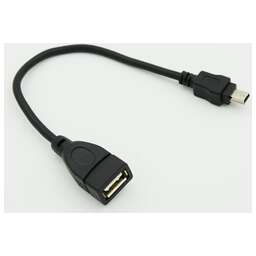 NONAME Кабель USB (f)-mini USB (m) 0.2м черный