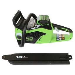 GREENWORKS Цепная пила GD40CS18K4 аккум. дл.шины:16" (40cm) 1аккум. 4Ач ЗУ (2005807UB)