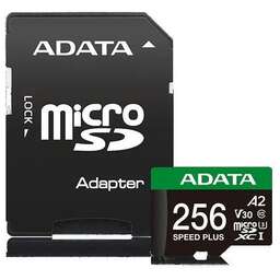 A-DATA Флеш карта microSDXC 256GB UD256GUI3V30A2SP-RA1 Speed Plus V30 A2 + adapter