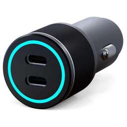 REXANT Автомобильное зарядное устройство c двумя портами (USB-C + USB-С) c LED-подсветкой, 75Вт