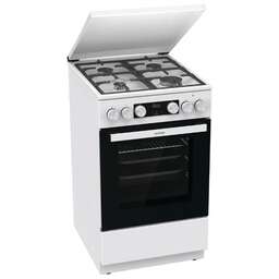 GORENJE Газовая плита GK5C42WF-B, электрическая духовка, металлическая крышка, чугун, белый