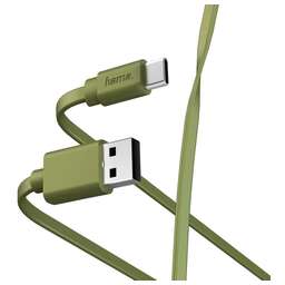 HAMA Кабель 00187231 USB (m)-USB Type-C (m) 1м зеленый плоский