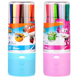 DELI Фломастеры EC150-24 Super Wings 24цв. пластиковая туба