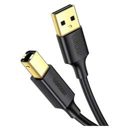 UGREEN Кабель US135, USB 2.0 A(m) (прямой) - USB B(m) (прямой), ферритовый фильтр , 2м, черный [20847]