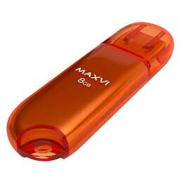 MAXVI P1 8GB orange, монолит с колпачком, ABS пластик, USB 2.0