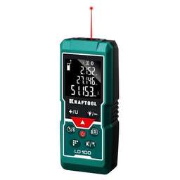 KRAFTOOL Лазерный дальномер LD-100, 2 класс лазера, 650нм, луч красный [34765]