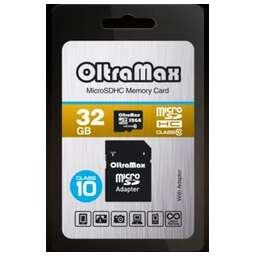 OLTRAMAX MicroSDHC 32GB Class10 + адаптер SD [OM032GCSDHC10-AD]