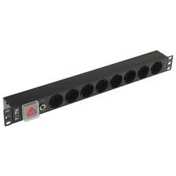 LANMASTER Блок распределения питания TWT-PDU19-10A8P-1.8 гор.размещ. 8xSchuko базовые 10A Schuko 1.8м