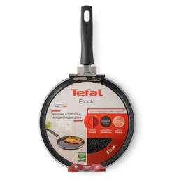 TEFAL Сковорода блинная Rock 04235525, 25см, 43.8x25, антипригарное покрытие, алюминиевая