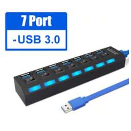 SMARTBUY (SBHA-7307-B) USB 3.0 хаб + выкл., 7 портов, черный