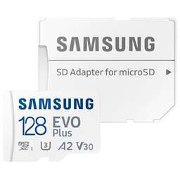 SAMSUNG Карта памяти microSDXC UHS-I U3 Pro PLUS 128 ГБ, 180 МБ/с, Class 10, MB-MD128SA, 1 шт., переходник SD