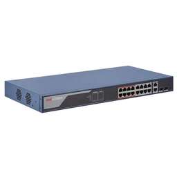 HIKVISION Коммутатор DS-3E1318P-EI(B) 16x100Мбит/с 2x1Гбит/с 2xКомбо(1000BASE-T/SFP) 16PoE+ 230W неуправляемый