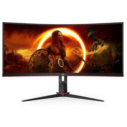 AOC Монитор 34" Gaming CU34G2XP/BK черный/красный VA LED 21:9 HDMI матовая HAS 400cd 178гр/178гр 3440x1440 180Hz FreeSync Premium DP Quad 2K (1440p) USB 8.02кг