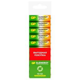 GP Аккумулятор 270AAHCRGY-CRB10 AA NiMH 2700mAh (10шт) спайка