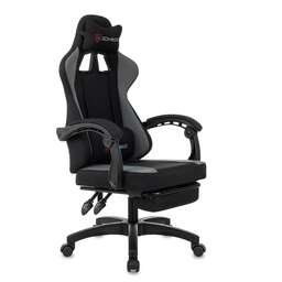 ZOMBIE Кресло игровое Weaver черный/серый с подголов. крестов. пластик подст.для ног пластик черный