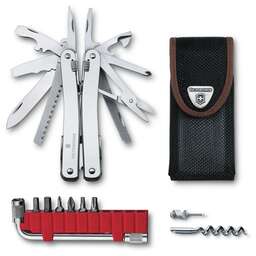 VICTORINOX Мультитул SwissTool Spirit X (3.0235.N) 105мм 35функц. мини-отвертка/штопор/набор бит/удлинитель/чехол нейлоновый серебристый карт.коробка
