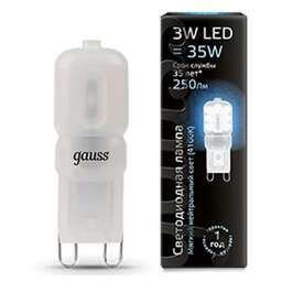 GAUSS Упаковка ламп LED G9, капсульная, 3Вт, 14923, 10 шт