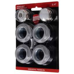 ROYAL THERMO Комплект монтажный 1”х 3/4" серебристый