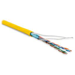 HYPERLINE Кабель информационный FUTP4-C5E-P26-IN-LSZH-YL-100 кат.5E FTP 4 пары 26AWG LSZH внутренний 100м желтый
