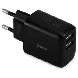 BURO Сетевое зар./устр. BUWH1 15.5W 3.1A 2xUSB универсальное черный (BUWH15S200BK)