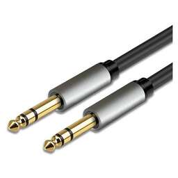 PREMIER Кабель соединительный аудио 5-341 1.5, Jack 6.3 (m) - Jack 6.3 (m), медный, 1.5м, GOLD, черный/серый