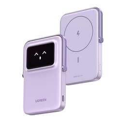 UGREEN Внешний аккумулятор PB571 (35606) UNO 5000mAh MIni Magnetic Wireless 20W Power Bank. Цвет: фиолетовый