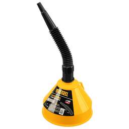 DENZEL Воронка пластиковая 160 мм с металлическим ситом и гибким наконечником 537206