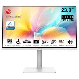 MSI Монитор Modern MD2412PW 23.8" White (IPS, 1920x1080, HDMI+Type C, 1 ms, 178°/178°, 300 cd/m, 1000:1 (100M:1), 100Hz, MM, Pivot)