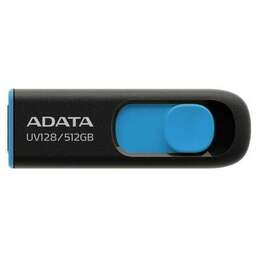 A-DATA Флешка USB DashDrive UV128 512ГБ, USB3.0, черный и синий [auv128-512g-rbe]