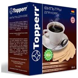 TOPPERR 3047 Фильтр бумажный для кофеварок №4 (300шт.), неотбеленный