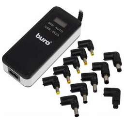 BURO BUM-0065A90 автоматический 90W 15V-20V 11-CONNECTORS 1XUSB 2.1A от электросети LСD индикатор