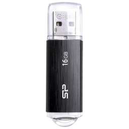 SILICON POWER Флешка USB Ultima U02 16ГБ, USB2.0, черный [sp016gbuf2u02v1k]