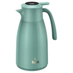 RASHEL Термос-чайник с датчиком температуры со стеклянной колбой 1600 мл, цвет: зелёный