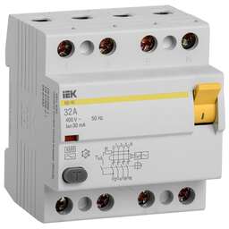 IEK Выключатель дифф.тока УЗО MDV10-4-032-030 ВД1-63 32A 30мА AC 4П 400В 4мод белый (упак.:1шт)