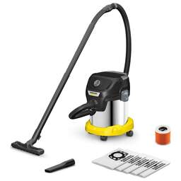 KARCHER Строительный пылесос KWD 3 S V-15/4/20 AE *EU 1000Вт (уборка: сухая/сбор воды/выдув) желтый