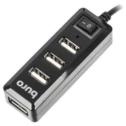 BURO Разветвитель USB 2.0 BU-HUB4-0.5L-U2.0 4порт. черный
