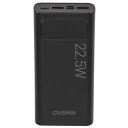 DIGMA Мобильный аккумулятор DGPF20A 20000mAh QC3.0/PD3.0 22.5W 3A 2xUSB-A/USB-C черный (DGPF20A22PBK)
